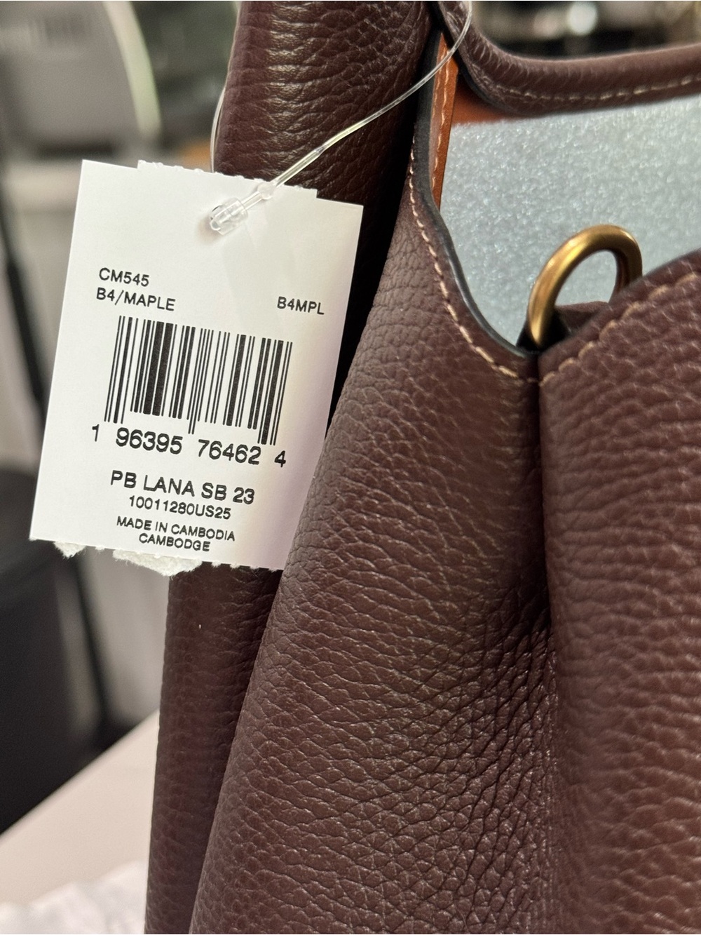 Coach Brown Pebbled Leather Shoulder Bag with Gold Hardware - Picture 3 of 6